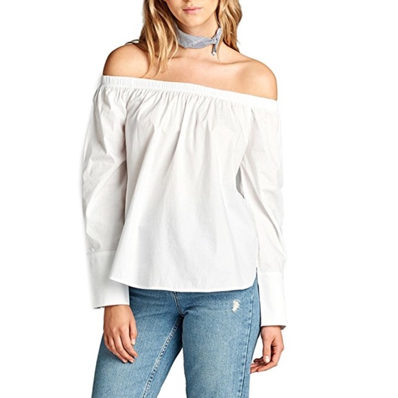 Off Shoulder Long Sleeve Blouse - Picture 2 of 4